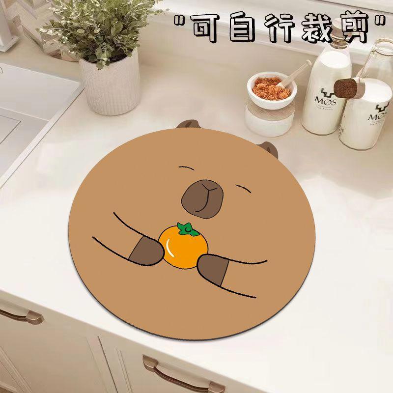 Cartoon Diatom Mud Table Mat, Kitchen Countertop Drain Mat, Anti-Scalding And Water-Absorbing Quick-Drying Mat, Wear-Resistant And Dirt-Resistant