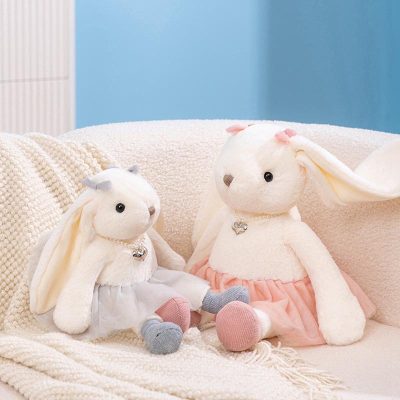 35cm/50cm Kawaii Lady Rabbit Doll Accompanying Rabbit Plush Toy Lovely pearl Rabbit Dolls for Kids Girlfriend Birthday Xmas Gift