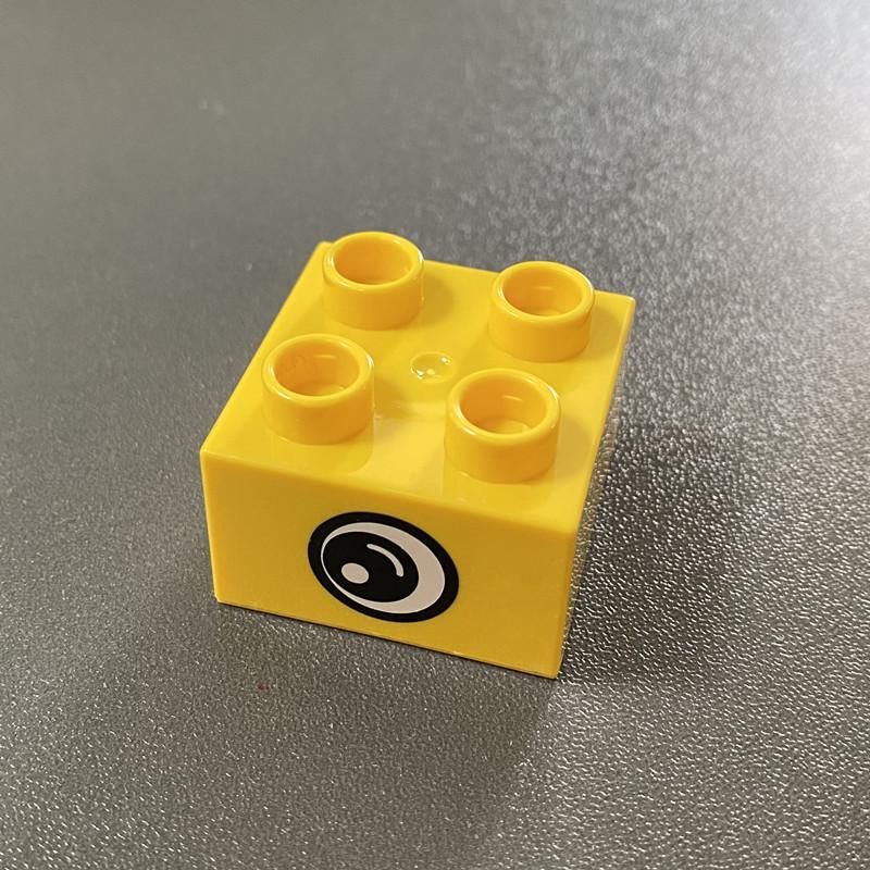 

Compatible With Large Particle Building Block Accessories Parts Basic Square Print Eye Animal Oval 4 Hole Slope