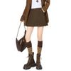 Women's High Waist Gray Wool Blend Skirt Shorts - Autumn/Winter A-line Slit Design, Slimming Hip-Hugging Fit.