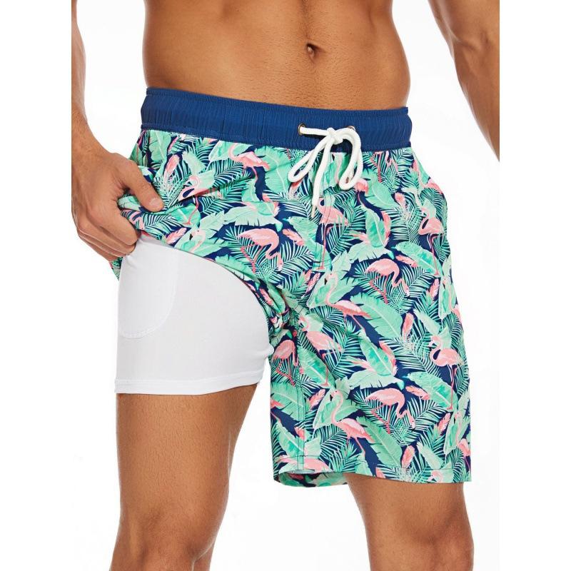 GD summer new men's shorts fashion vacation pants men's four corners milk silk lining