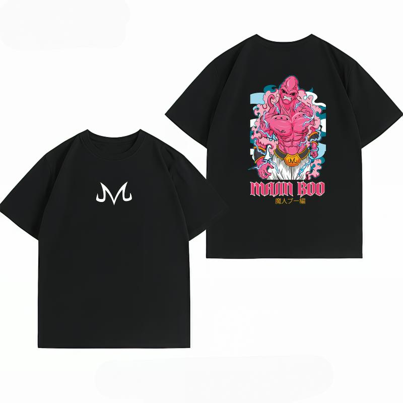 Unisexs Clothing New 100 Cotton Summer TShirt Bandai Dragon Ball Unisexs TShirt Majin Buu Double Print Casual Unisexs TShirt S