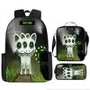 Luxury Popular Funny Novelty zoonomaly 3D Printed 3pcs/Set pupil School Bags Laptop Daypack Backpack Lunch bag Pencil Case