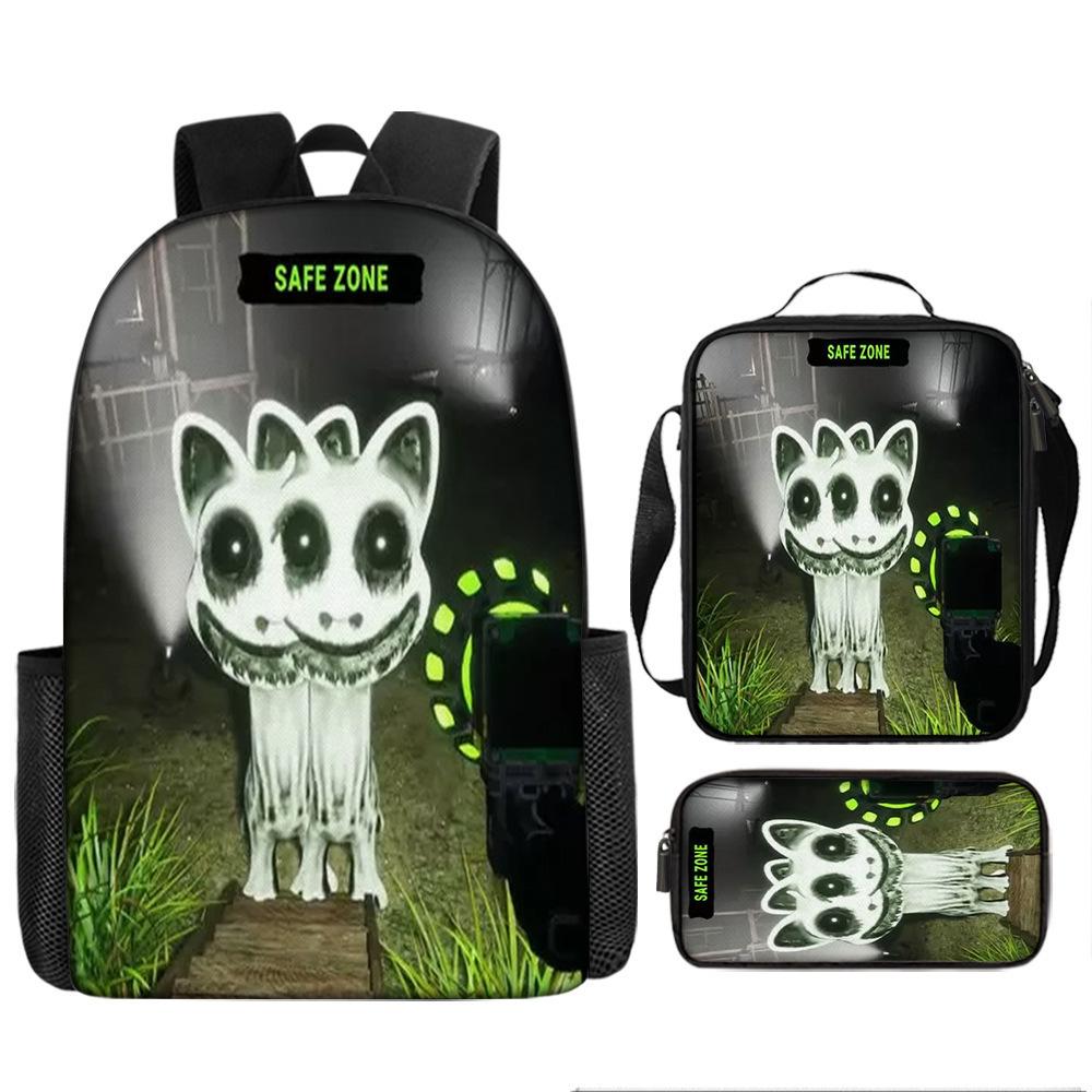 Luxury Popular Funny Novelty zoonomaly 3D Printed 3pcs/Set pupil School Bags Laptop Daypack Backpack Lunch bag Pencil Case
