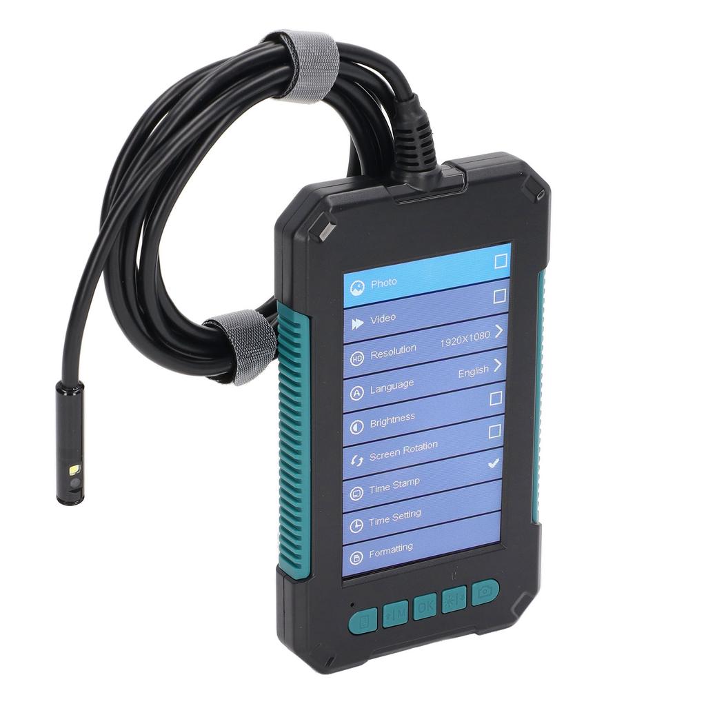 8mm Lens Digital Endoscope 4.3in IPS Screen Industrial Inspection Camera with LED Light DC 5V 10