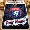 Flannel BlanketLyon FC Custom Name Text Personalized Soft Warm Throw Blanket Home Decor Gift
