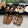Fashion Women's Mary Janes Shoes Suede Leather Shallow Spring Casual Woman Ballet Flats Soft Breathable  Concise Style Loafers