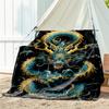 1pc dragon blanket, all season lightweight home office outdoor nap multifunctional blanket
