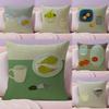 Afternoon TeaColorful Quiet Beauty Cushion Cover Natural Linen Organic Fabric DoubleSided Printing Sofa Home Decor Breathable