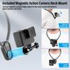 SIRUI Magnetic Neck Mount for POV Necklace Mount Vlogging Accessories for Android GoPro Hero Insta360 Action Cameras Phones, Hands-Free iPhone,