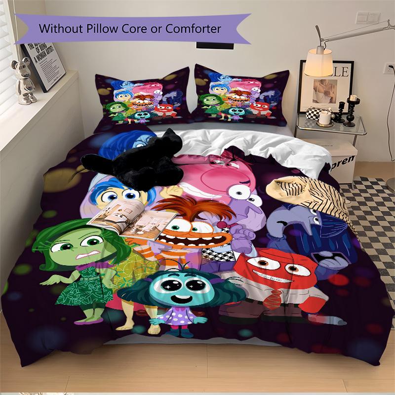 Inside Out Emotions Print 3Pcs Bedding Setduvet Cover With 2 Bedropillowcase Home Birthday Gift