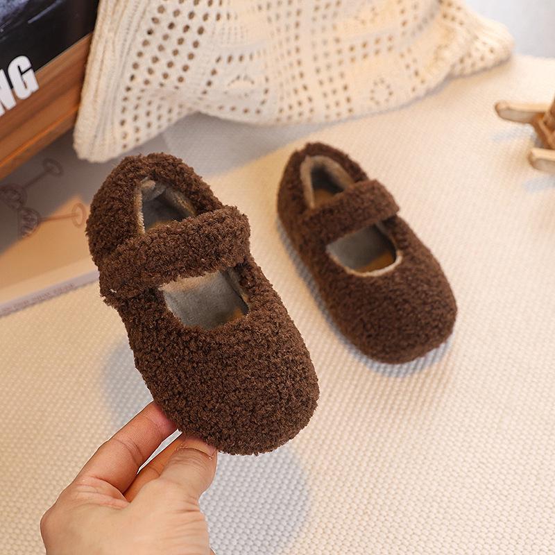Pantofi de pluș pentru copii - Toamna și iarna 2025 Pantofi de bumbac de catifea în stil coreean pentru fete