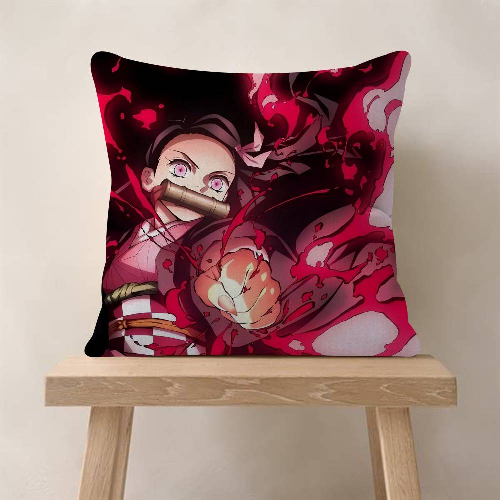 Japanese Anime DDemon Slayers Wall Pillow Cover Design Cushion Cover Decor Holiday Decorati