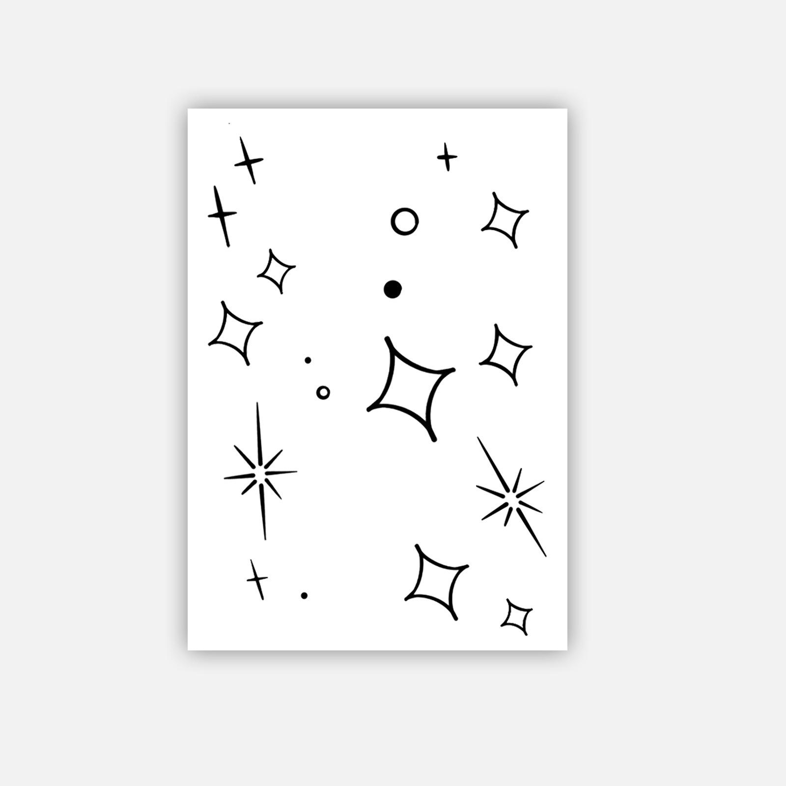 High-End Sense Small, Fresh, Simple Personality, Beautiful Geometric Star Totem Hand Tattoo Sticker 7*10CM