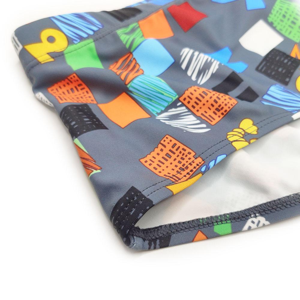 El traje de baño acolchado de los hombres calzoncillos traje de baño sexy traje de baño sólido con bolsa gris rejilla impresa