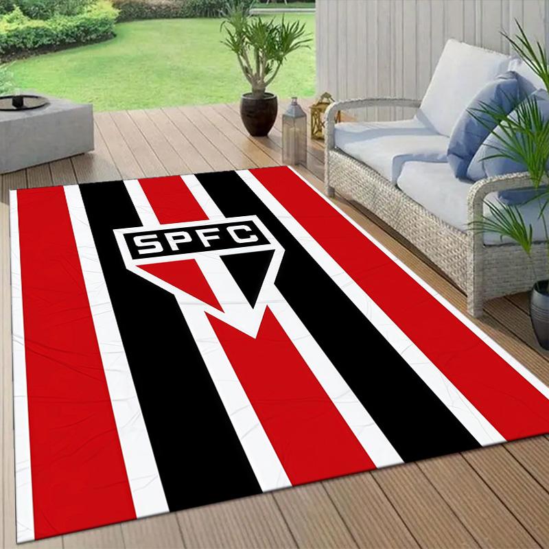 Sao Paulo FC2 Flannel Pattern Square Carpet,Area Rug,Carpet Rug for Living Room Bedroom Sofa Playroom Decor,Non-slip Floor Mat
