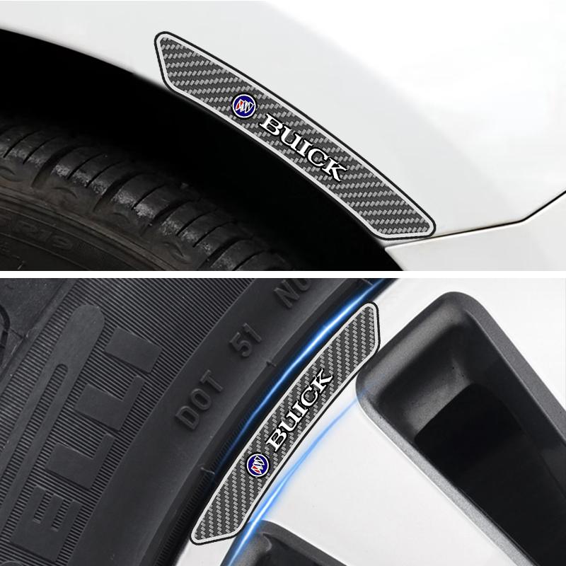 QPM1 4pcs Carbon Fiber Car Wheel Rim Stickers Auto Refit Accessories For Buick Excelle XT Envision Excelle GT Regal Encore Park GL8