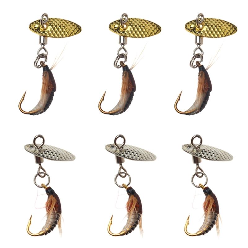 6Pcs Fishing Sequins Lures Baits Metal Fishing Lures, Spoons Hard Fishing Lures Fishing Spoons Lures Single Hook Set
