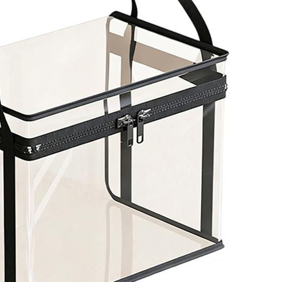 Transparent Clothes Storage Bag, with Sturdy Handles, Durable Plastic Visibility Book Organizer, Moisture-proof Toys Container for Playroom Study Room