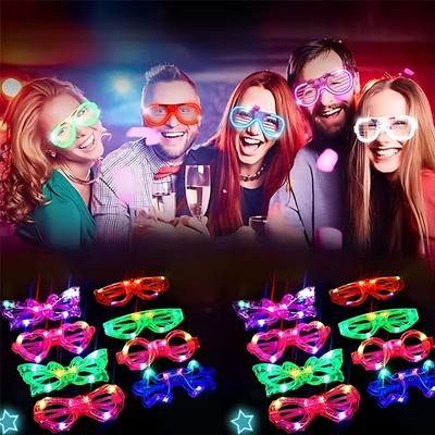 1-60KS Svítící ve tmě brýle Hromadné LED Svítící brýle Svatba Dekor Party Laskavosti Svítící brýle pro Děti Dospělé Party Potřeby