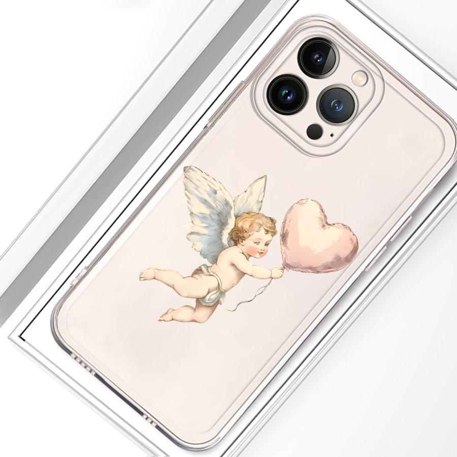 Coque de téléphone souple Bébé Ange pour iPhone 17 Pro Max 13 Pro 15 16 XR 11 12 Mini XS Max Air 7 8 14 Plus