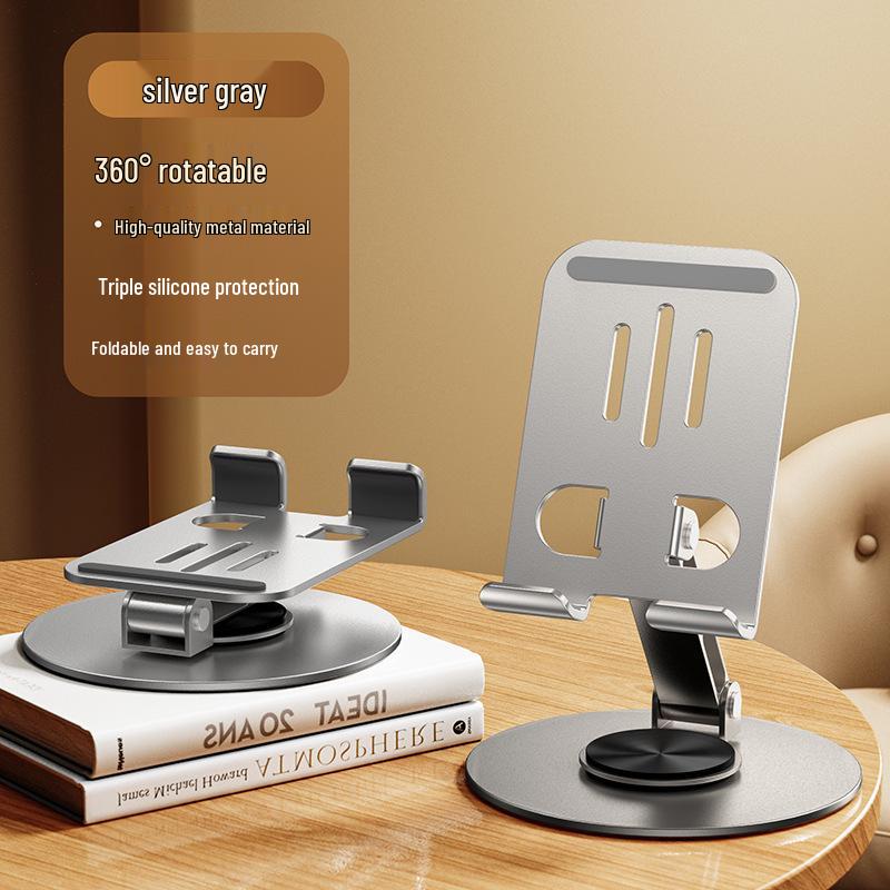 All-Metal Rotating Aluminum Desktop Tablet and Phone Stand Standard