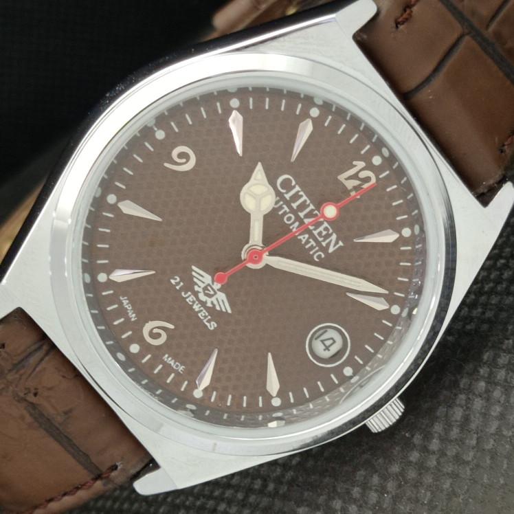 

REFURBISHED VINTAGE CITIZEN AUTO 8200 JAPAN MENS DATE BROWN WATCH 605-a314147-2 SKU605-a314147