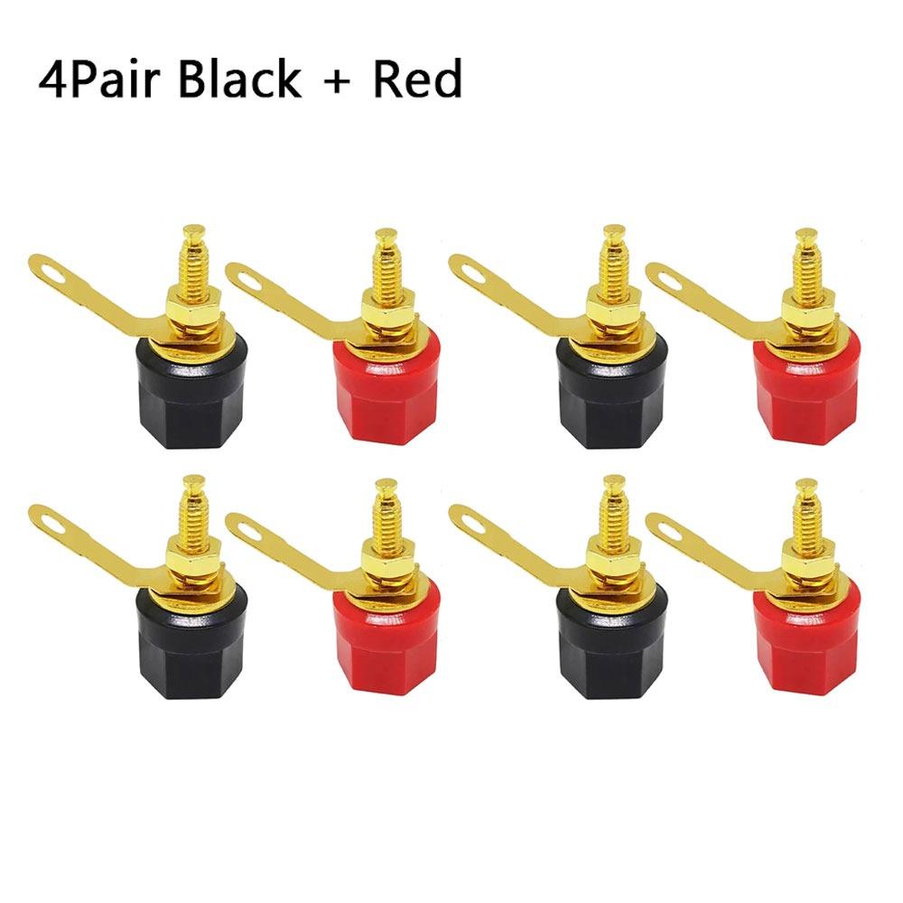 1Set Durable Gold Plated Speaker Binding Post 4mm Hex Head Banana Plug Socket Speaker Adapter Terminal Amplifier Video