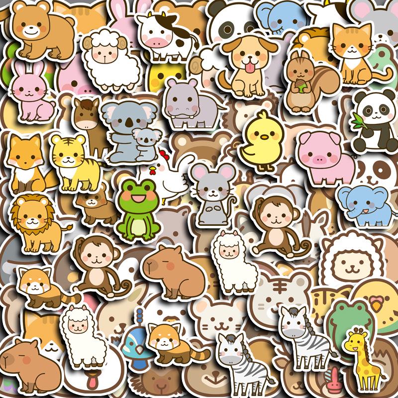 

Cute Cartoon Animals Journal Stickers - 100 Sheets for Creative Notebook Decoration
