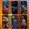 Ozean Tintenfisch Meeresleben Handyhülle Für iPhone 17,16,15,14,13,12,11,Pro,Max,Plus,X,XS,SE4,E,Mini,Weiche Schwarze Hülle