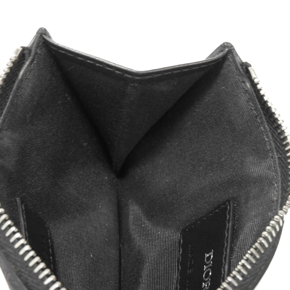 Used 10656 Zip Card Holder 2ESBC250VPD_H03E 7943 Logo Punching Calfskin Card Case Oblique Galaxy Men's from Japan