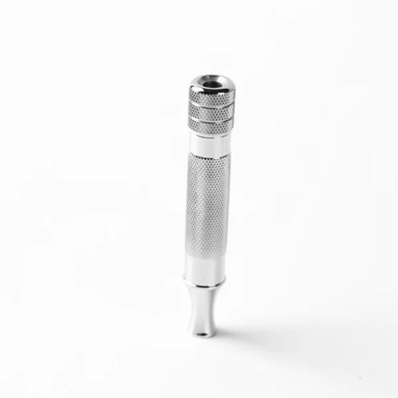 Yaqi Diagonaler Edelstahl-Sicherheitsrasierergriff 77 mm Grifflänge und 13 mm Durchmesser Bequemer rutschfester Griff Rasiererlebnis