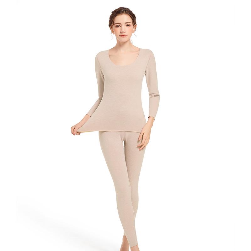 

Женский бесшовный термокомплект из плотного бархата - осенне-зимний базовый слой для подростков XXL