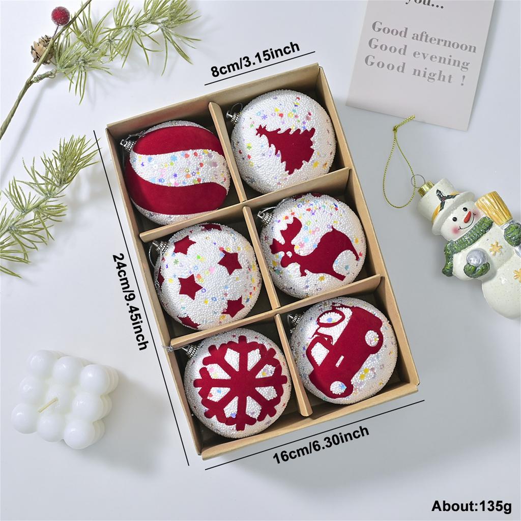 Christmas Cartoon Foam Candy Decoration Christmas Ball Pendant Macaron Colorful Sequins Christmas Tree Decoration Ball