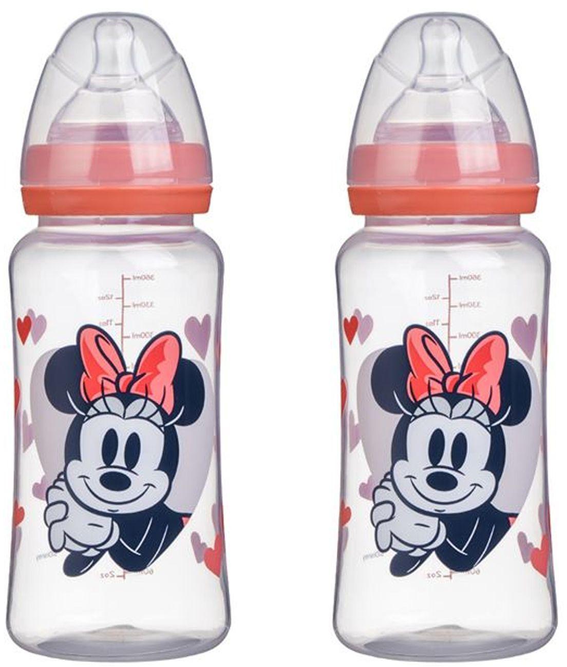 OCTOPIA Lot de 2 biberons - BABY - MINNIE COLLECTOR - 360 ml - T&eacute;tine silicone - D&eacute;bit 3 positions