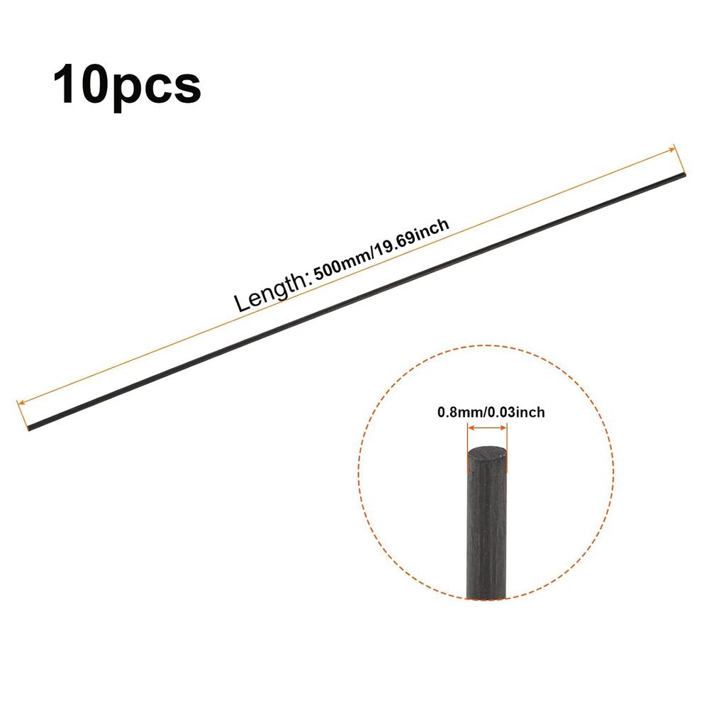 1-10pz Barra in Fibra di Vetro Nera Diametro 0,8mm/1mm/1,5mm/2mm/2,5mm/3,0mm-8mm Materiale Isolante Solidi Asta in Fibra di Vetro Lunghezza 500mm