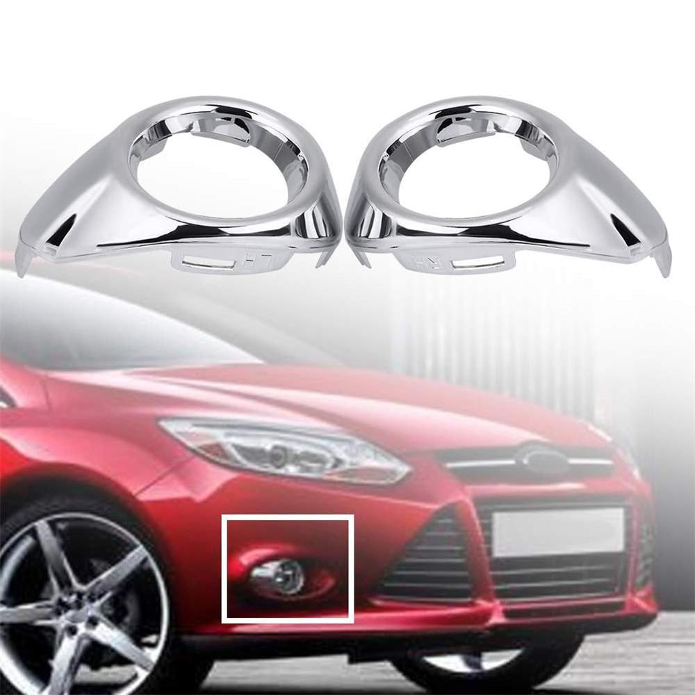 2PCS Front Fog Light Lamp Cover Chrome Ring Trim For Ford Focus 2012 2013 2014