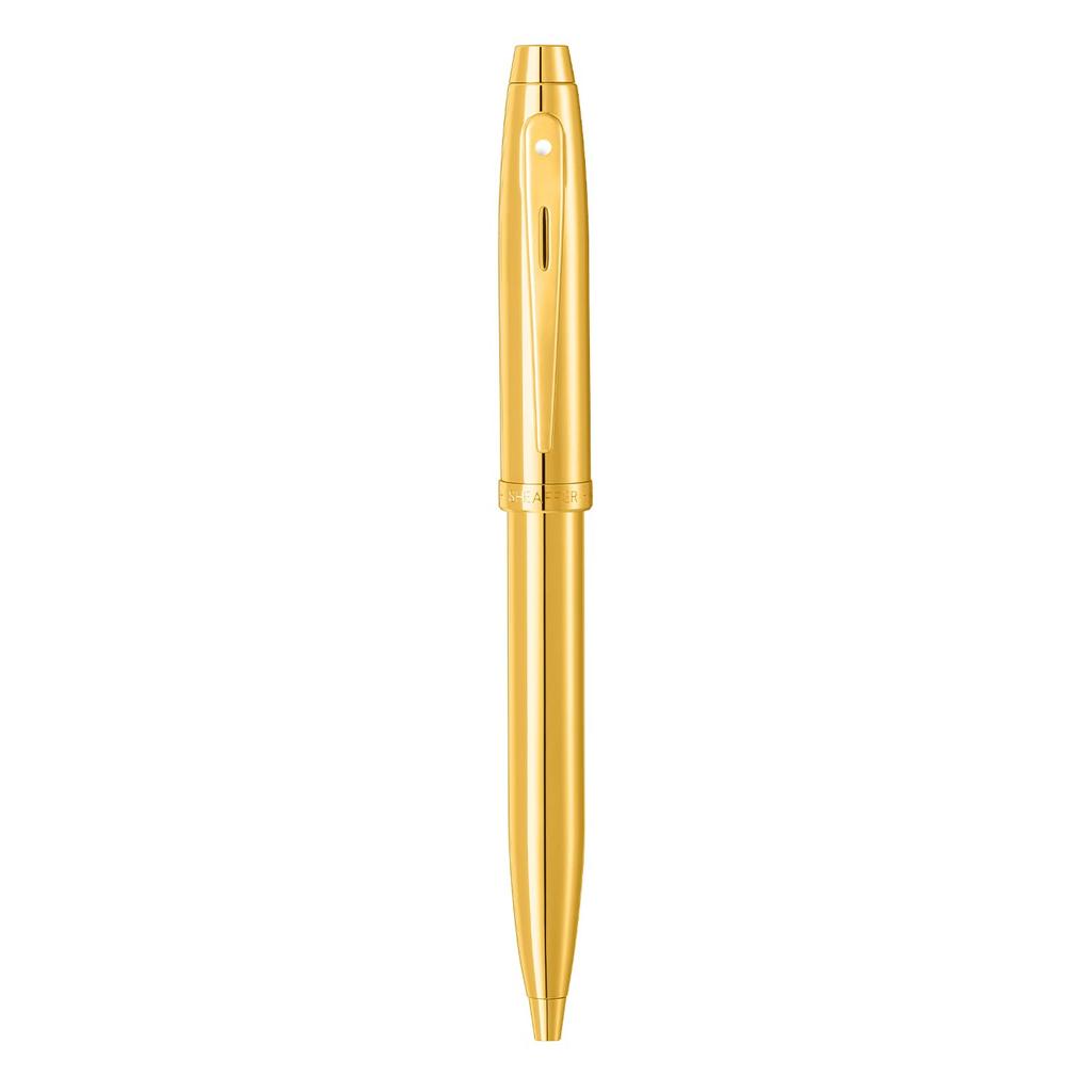 Sheaffer 100 9372 Glossy PVD Gold Ballpoint Pen with PVD Gold Trim