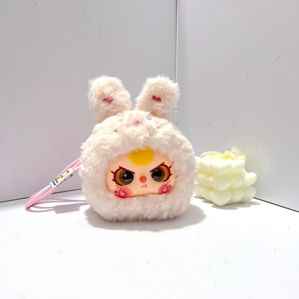 Cute Plush Panda Vinyl Toy Cartoon Bag Pendant Lovely Fluffy Chicken Keychain Ornament Girlfriend Birthday Gift