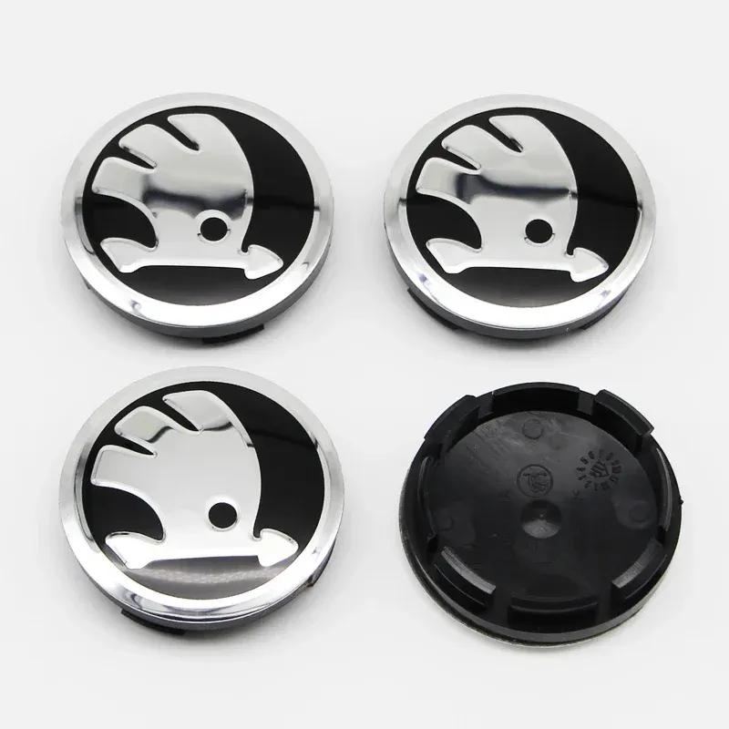 4pcs 56/60mm Car Wheel Center Hub Caps Protector Decorations For Skoda Octavia Rapid Kodiaq Karoq Superb Fabia Kamiq VisionS