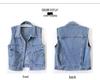 Damen Slim Denim Weste, Vielseitige Ärmellose Jacke mit Revers für Frühling/Herbst 2025