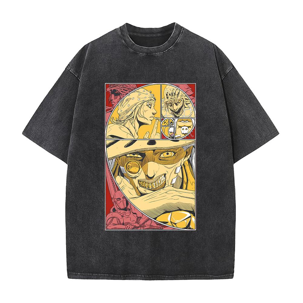 

Gyro Johnny JoJo s Bizarre Adventure Clothing Men Women Manga T-shirts Washed T Shirt Casual Cotton Tee Harajuku Male Tshirt XXL чорний