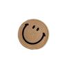 Smiling Face Round Mat Woven Ramie Placemats Anti Slip Dining Table Mats Non-Slip Tableware Bowl Pads Kitchen Drink Cup Coasters