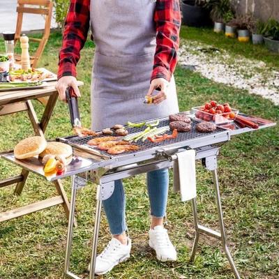 Stainless Steel Folding Barbecue - Charcoal