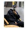 Men's Heavyweight Korean Style Loose Solid Color Hooded Cardigan with Double Zipper