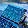 COOLCOLD Gaming-Laptop-Kühler mit acht Lüftern, LED-Bildschirm, zwei USB-Anschlüsse, luftgekühlter Laptop-Lüfter, stummgeschalteter Notebook-Ständer in voller Größe