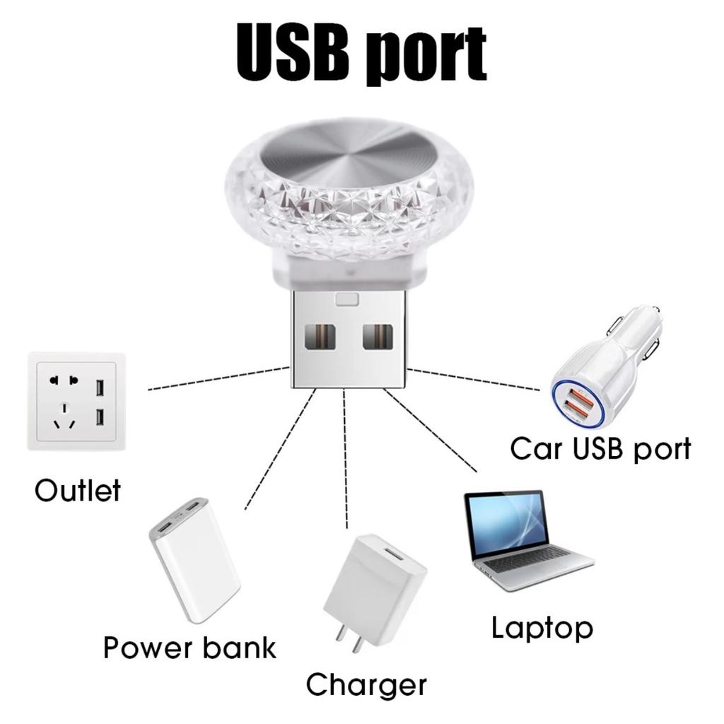 USB Car Ambient Lights, LED Color Changing Night Light Without Modification for Car Interior & Home Indoor Decoration Lamp