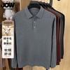 [Sheep Wool&Mulberry Silk] Jovo Knitted Flip Collar Casual Men's POLO Knitted Sweater
