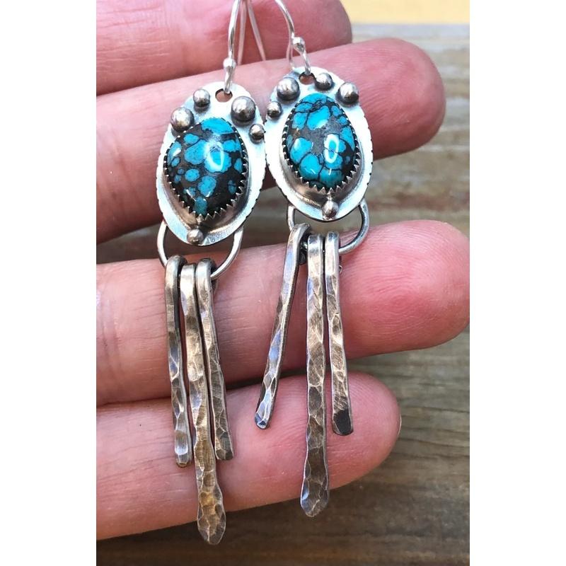 Retro Bohemian New Imitation Turquoise Inspired Elegant Tassel Earrings  Women's Festival Party Jewelry Accessories Gifts