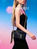 Lady pearl pendant shoulder bag, black chain shoulder bag, square bag